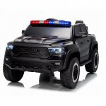 Masinuta electrica pentru copii cu licenta Ram 1500 Police 24V7Ah, telecomanda 2.4G cu 3 viteze, 2 motoare,faruri led si lumini girofar politie, muzica,117x63x60 cm