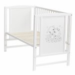 Patut pentru copii Bears din lemn masiv cu laterala culisabila + saltea Cocos 10 cm