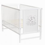Patut pentru copii Bears din lemn masiv cu laterala culisabila si functie co-sleeper 120x60 cm