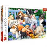 Puzzle 1000 piese Trefl Dogs in the garden
