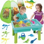 Set de joacă 3in1 pentru plajă și grădină cu cort Matadi Dino,41 accesorii incluse,dinozaur lansator cu bile