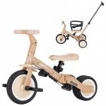 Tricicleta pentru copii Petite&Mars Turbo Llama Vibes, editie limitata, 5 in 1, multifunctionala, cu maner de ghidaj, roti din cauciuc, greutate admisa 25 kg, 1.5-5 ani