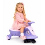 Vehicul electric tip PlasmaCar pentru copii Nichiduta, design sportiv fara pedale, volan ergonomic, cu baterie reincarcabila de 6V4.5AH, dimensiune 73 x 34.5 x 39 cm, pink/purple