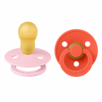 Set 2 suzete Bibs Colour Latex tetina rotundă 18 luni + Baby Pink/Tango