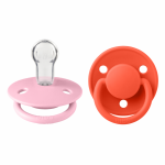 Set 2 suzete Bibs de lux Silicon tetina rotundă mărime universală Baby Pink/Tango