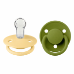 Set 2 suzete Bibs de lux Silicon tetină rotundă mărime universală Pale Butter/Wasabi