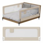 Barieră de protecție pentru copii Tulano Cover 30 Beige 200 cm cu înălțime reglabilă 67-83 cm,rabatabilă,husa respirabilă,buzunar accesorii integrat,compatibilă cu saltele cu grosime 10-28 cm