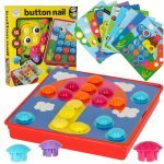 Joc mozaic pentru copii Ikonka Button cu 57 elemente pe placa 24 cm, dezvolta imaginatia si creativitatea, multicolor