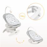 Leagăn electric și șezlong 2in1 pentru copii Caretero Noco Beige cu șezut rotativ 360,senzor inteligent de mișcare,5 viteze,panou cu muzica și sunete natura,telecomanda,centura de siguranța