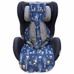 Protecție antitranspiratie Kerstin Blue Forest, din 100% bumbac cu plasă distantier 3D, compatibilitate universală, dimensiune 87 x 30 cm