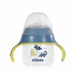 Cană Baboo cu tetina din silicon blue Haze 150 ml, 6 luni+