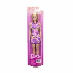 Papusa Barbie Blonda Cu Rochie Multicoloră — imaginea 2