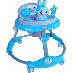 Premergator reglabil in 6 trepte de inaltime Novokids Happy Bunny Albastru, cu melodii si lumini, pliabil, greutate admisa 20 kg, roti silentioase