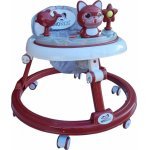 Premergator reglabil in 6 trepte de inaltime Novokids Happy Kitty Rosu, cu melodii, pliabil, greutate admisa 20 kg, roti silentioase