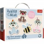 Puzzle Baby clasic Trefl bebeluși și ursuleț