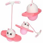 Saritor pentru copii Ikonka Pogo-Balance Pink, include pompa de umflat și autocolante adezive
