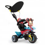 Tricicleta evolutiva pentru copii Injusa, licenta Disney, Mickey Mouse, cu maner parental, anvelope EVA, 10 luni-3 ani, Multicolor