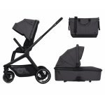 Carucior 2 in 1 pentru copii Easy Go Reva Cloud Gray, pana la 22 kg, piese reversibile, copertina XXL, accesorii incluse