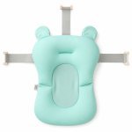 Hamac cadita pentru copii Little Mom Bear Bath cushion Mint design ergonomic cu centuri de fixare, compatibilitate universala, dimensiune, 47 x 34 x 6 cm