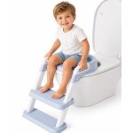Reductor toaletă pentru copii, Little Mom Kids Steps Blue, model pliabil, cu două trepte, colac moale din PU, design anti-stropire, baza antiderapantă