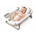 Set Cadita pliabila pentru copii, Little Mom, termometru cu display digital incorpodat si Hamac cu design ergonomic inclus, dimensiune 84 x 50 x 24 cm, Grey
