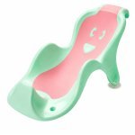 Suport anatomic pentru cadita copii Little Mom Cocoon Green, design bionic cu inclinare de 23 de grade, fixare cu ventuze, compatibilitate universala, dimensiune 56 x 29 x 22 cm